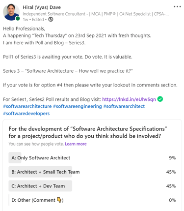  hiralvyasdave.com - Poll1 Result, part of Poll and Blog-Series3
