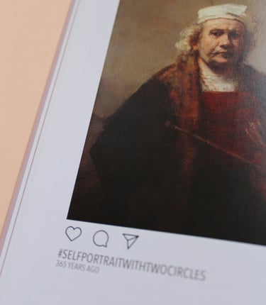 'Self portrait with two circles' by Rembrant