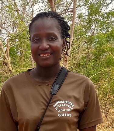 Fatou Colley, founder and guide of Birding Adventures Gambia & Senegal, specialized in private birdi