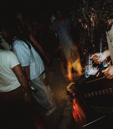 Libero Reina playing Persian Santoor into the party