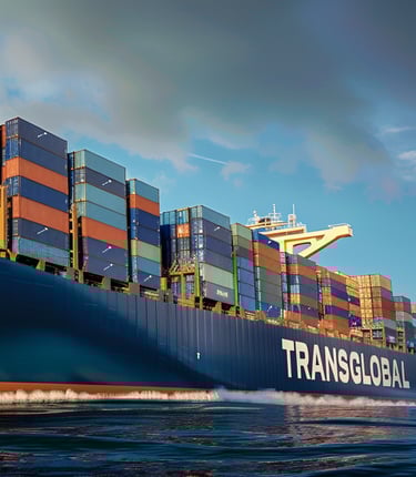 Un barco de carga transportando contenedores, servicios de logística y transporte marítimo 