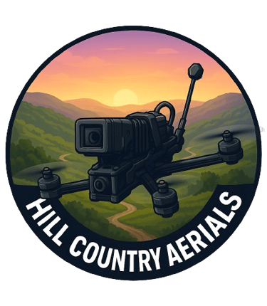 Hill Country Aerials logo – FPV drone services and aerial footage in Texas