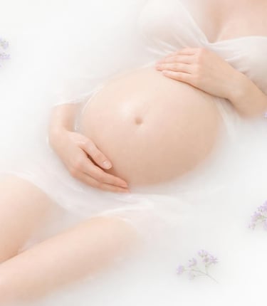 Bain de lait grossesse avec fleurs