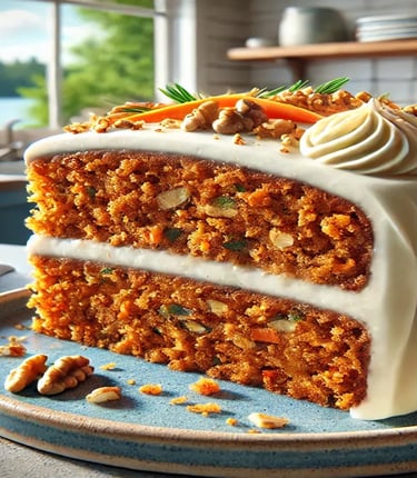 Harvest Carrot Cake with Applesauce, a moist, spiced cake made with fresh carrots.
