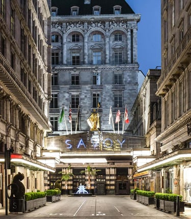Savoy hotel entrance in London 