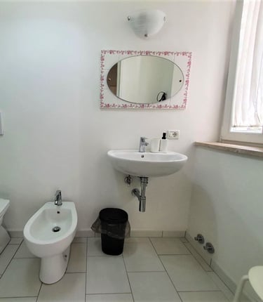 a bathroom with a toilet and a sink