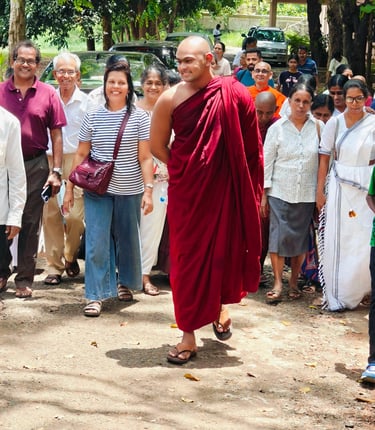 a monk monk in a red robe and a monk in a red robe