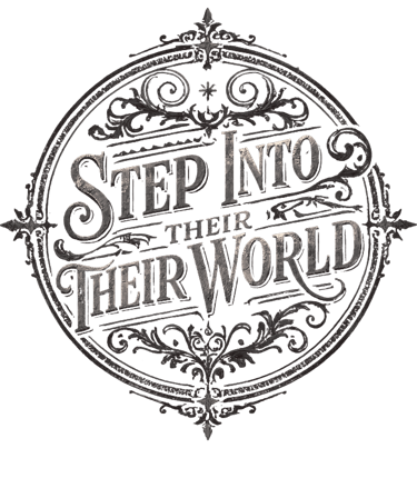 logo in vintage engraved lettering with Victorian flourishes on parchment.