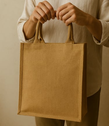 Eco-friendly jute tote bag for shopping