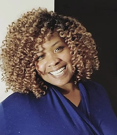 a woman with blonde crochet