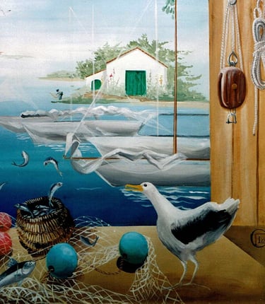 Trompe l’œil sur un thème maritime (détail)