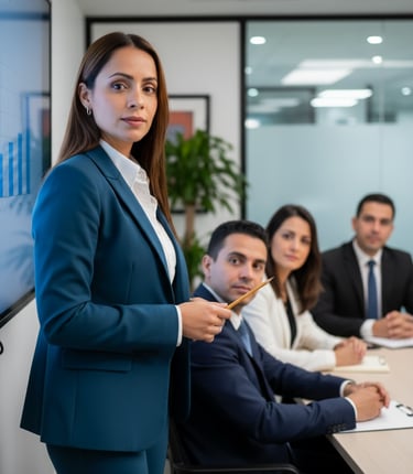 Equipo de trabajo en capacitación empresarial sobre liderazgo consciente y desarrollo humano