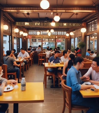 A vibrant warehouse filled with neatly stacked food packaging boxes and bottles of Chinese sauces ready for export.