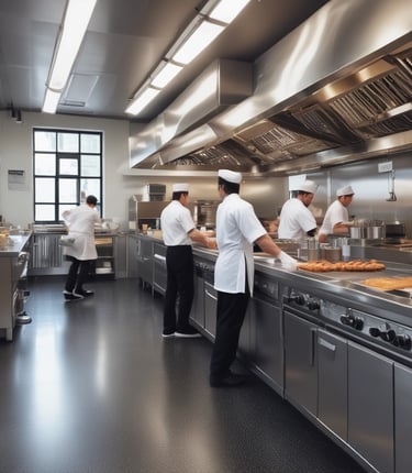 Photo of a technician applying anti-slip treatment to a wet commercial floor near an entrance.