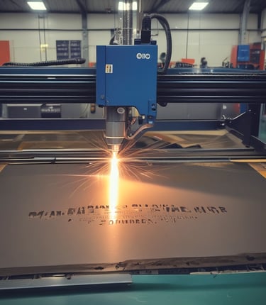 Photo of Malik Laser Wala workshop with laser machines and staff.