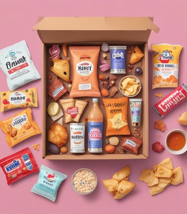 a box filled with a sandwich, waffles and fruit