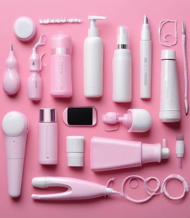 A sleek, modern beauty device resting on a soft pink background with gentle lighting highlighting its elegant design.