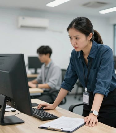A friendly technician setting up internet equipment in a rural Nariño home.