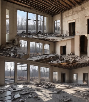 A professional team collaborating on a construction project with tools and blueprints.