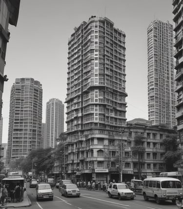 A friendly legal consultant discussing property documents with clients in a bright Mumbai office.