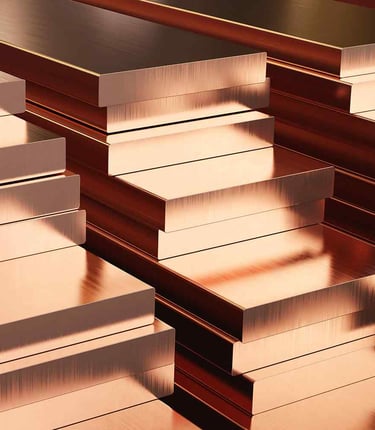 Bars of refined copper cathode