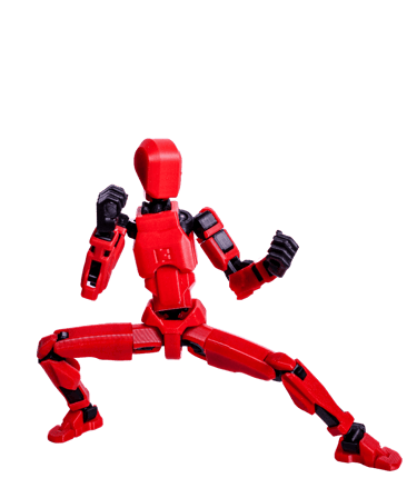 Dummy 13 rojo articulado impreso en 3D — Tío TresD México
