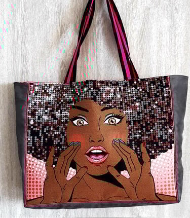sac cabas porté épaule en tissu suédine