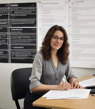 A focused student writing notes at a desk.
