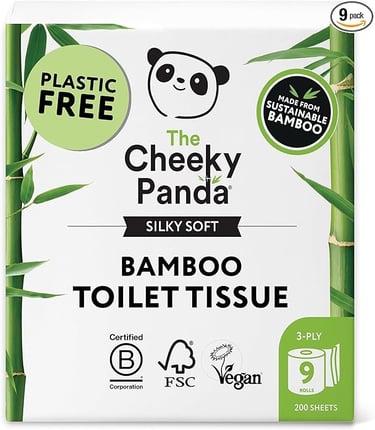 a box of toilet paper with a panda bear on it