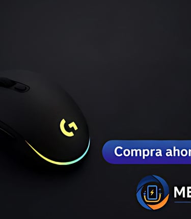 Mouse gamer Logitech con cable, logo RGB y alta precisión