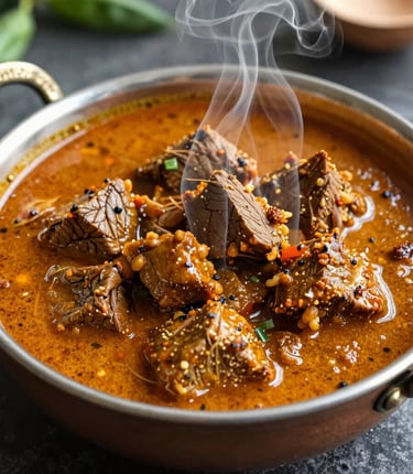 A busy fish market stall displaying a variety of fresh seafood including fish and shrimp on ice. The setup includes yellow price tags, and there are blurred figures of people in the background, indicating a lively market atmosphere.