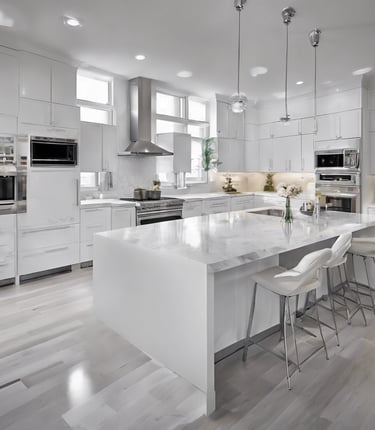 Custom modern white kitchen