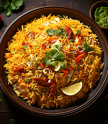 basmati rice long grain veg biryani
