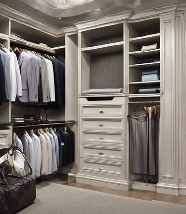 clothes hanging on white rack