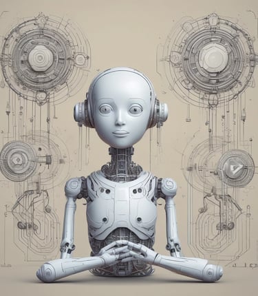 A futuristic and digital-themed image features a stylized circuit board with the words 'Open AI' in bold, glowing letters. Above it is a design that resembles an AI or robot face with neon accents. The background consists of a network of interconnected blue lines and nodes, suggesting themes of technology and connectivity.