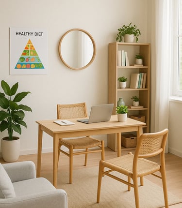Nutritional Professional Office with Healthy Diet Picture on the wall