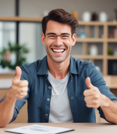 Photo of a friendly customer service representative assisting a client online.