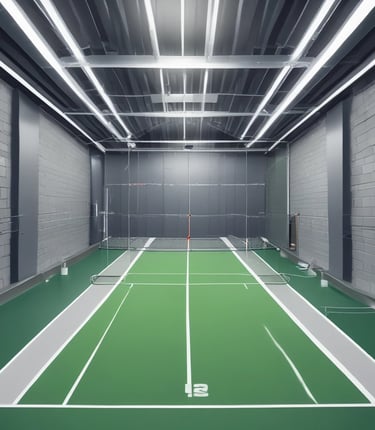 A clean, minimalist lab workspace with technical documents and a computer displaying performance data.