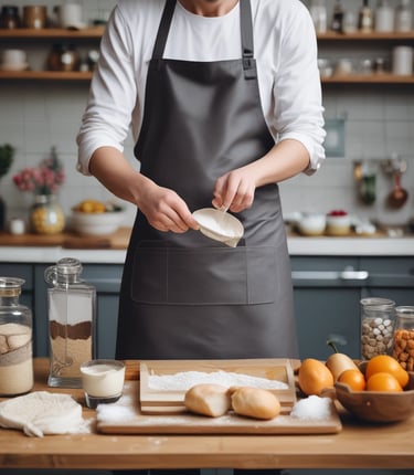 A cozy kitchen scene with fresh organic ingredients and a chef teaching a small group.