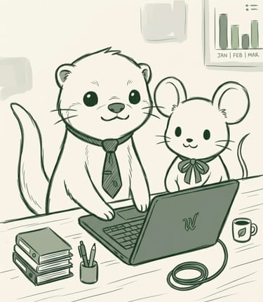 Emotjib team work on marketing strategy using a laptop