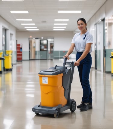 Photo of a delivery truck with mt products & goods logo arriving at a school facility.