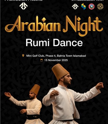 a poster for a dance performance of the arabian nights