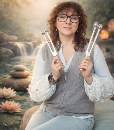 Séance de sonothérapie par diapasons à Lourdes : vibrations appliquées sur des points spécifiques