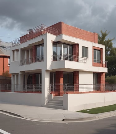 Craftsman carefully restoring a building facade with traditional tools under natural light.