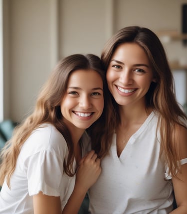 A group of diverse community members smiling together outdoors in Moreton Bay.