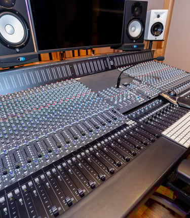 Mixing console in control room A