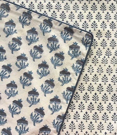 Dos tipos de diseños estampados que armonizan entre si.