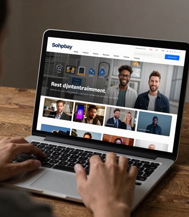 A person enjoying digital entertainment on a sleek smartphone in a cozy living room.