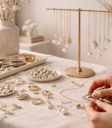 Joyeria hecha a mano con perlas y piedras preciosas