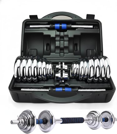 Kit de halteres ajustáveis 20kg com barra conectora e opção de kettlebell para musculação residencia